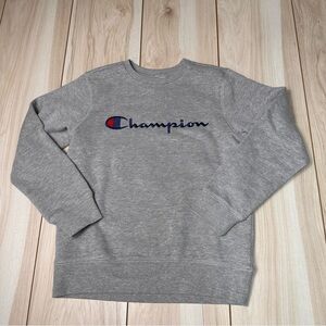 Champion‎ Pullover Sweatshirt Boys Size Medium Gray  Kids/Youth embroidered